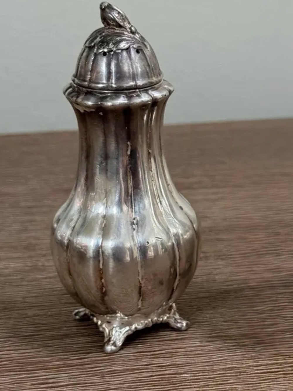 Melon Vintage Silver plated Decorative Salt Shaker - Silver